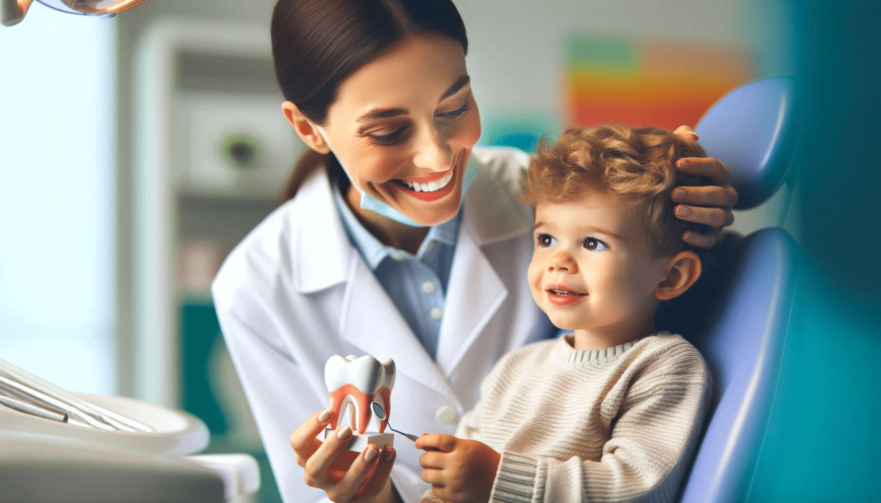 Illustration Of A Pediatric Dentist With A Child