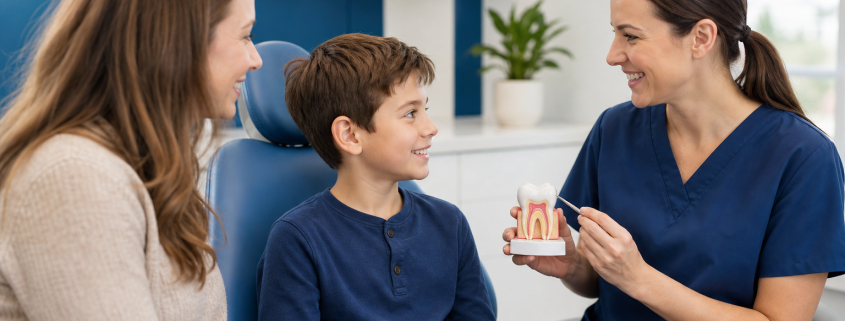 Parent And Child Speaking With A Dentist About Preventive Dental Care
